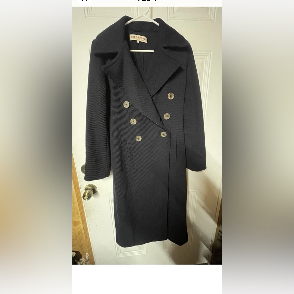 Free People Navy Jacket with Branded Interior Label